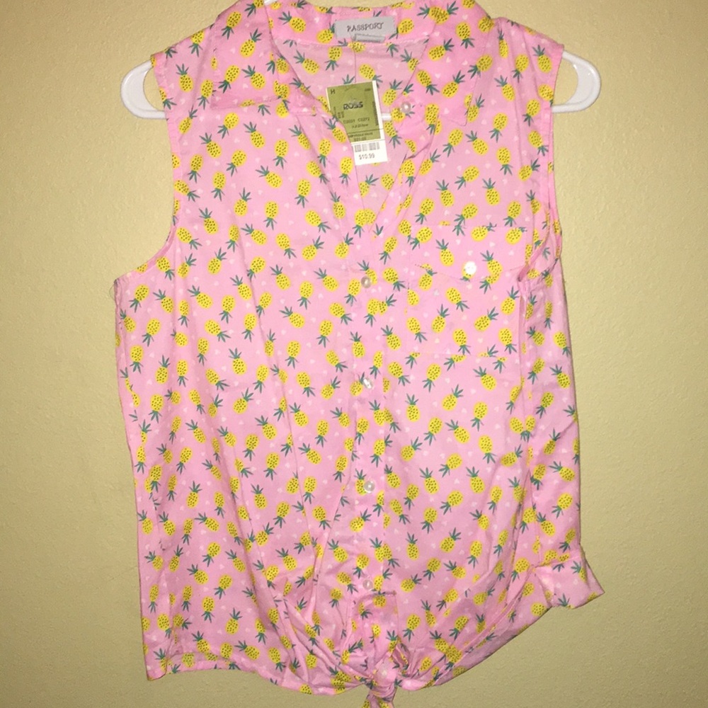 Pink Tank with baby pineapples